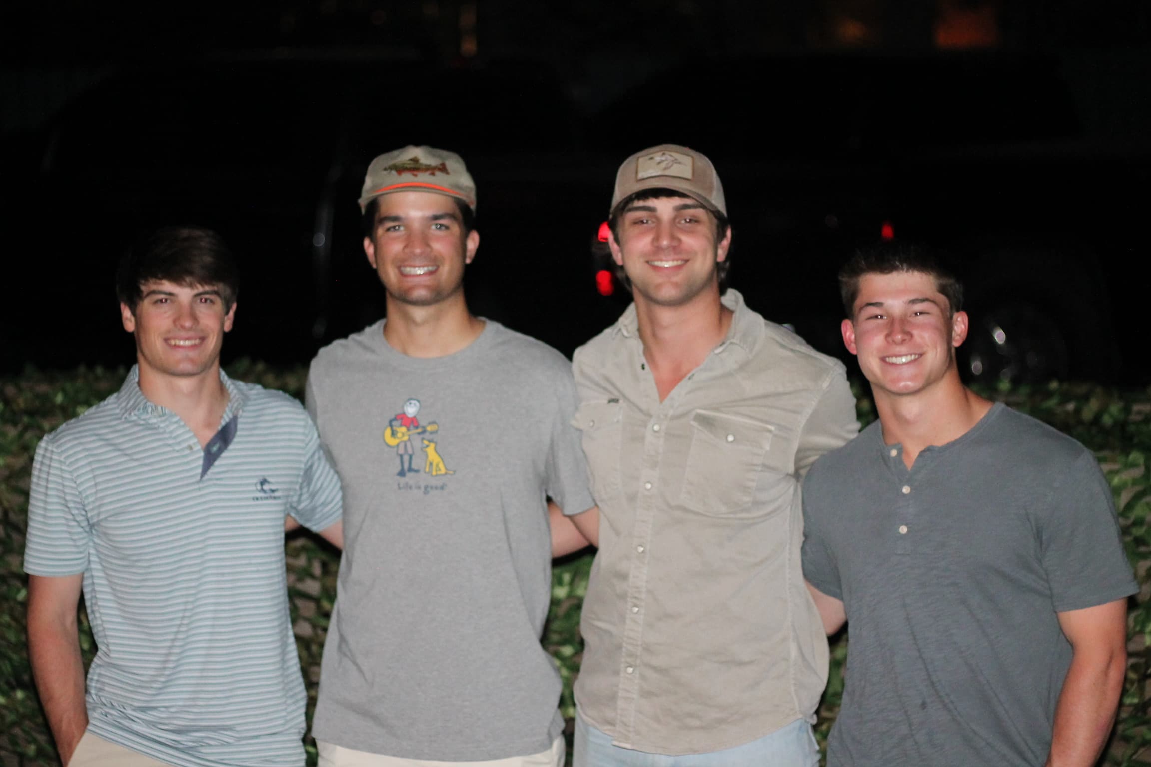 The four members of Greyhound together after a show